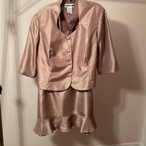 Dana Kay 2pc Skirt Set Champagne Beige 22W